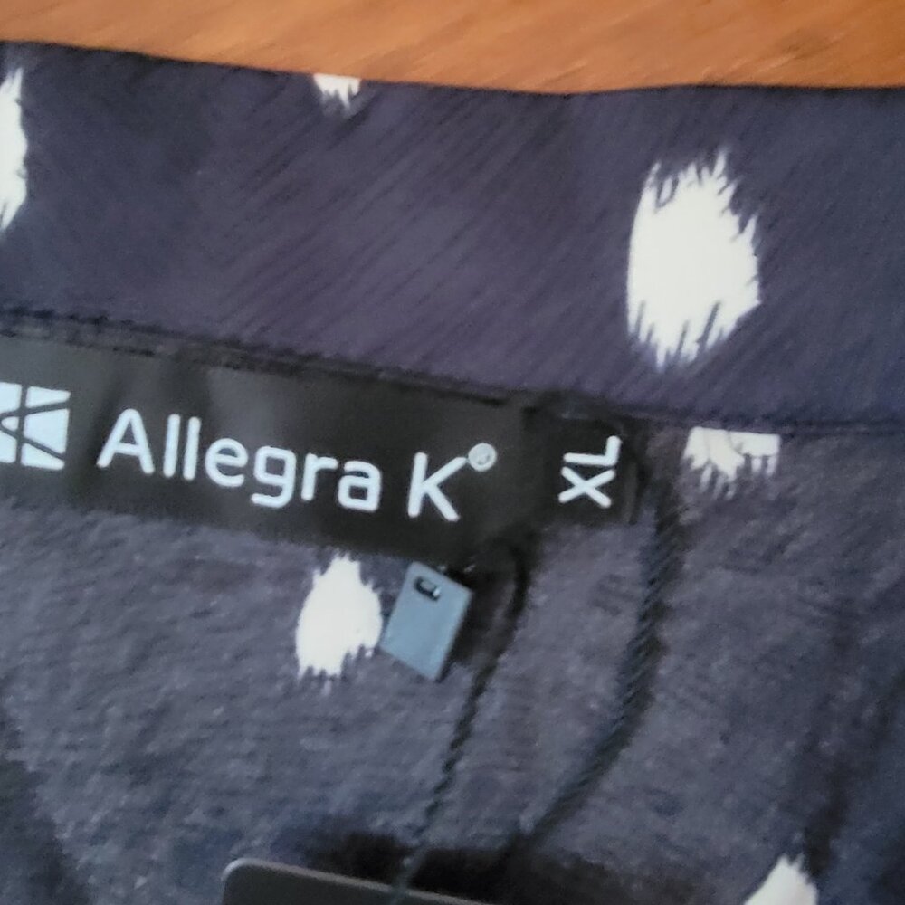 Allegra K Women's Satin Polka Dots Blouse Elegant Camp Collar Long Sleeve - Picture 12 of 15